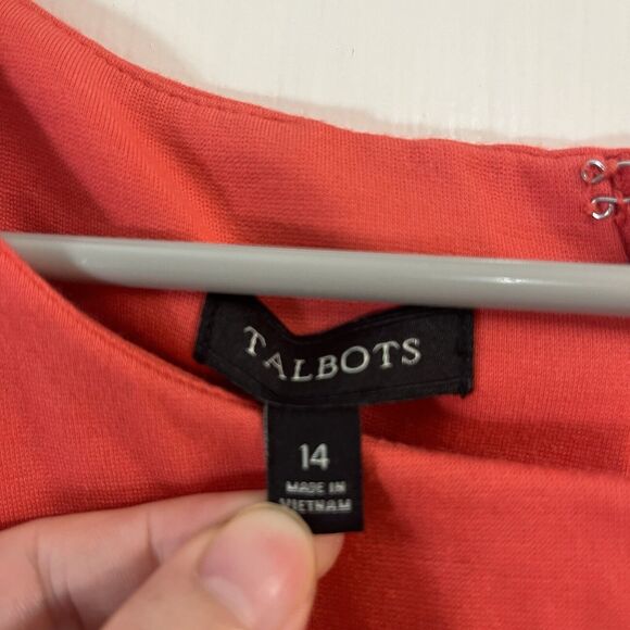 Talbots Dress Knit Stretch Size 14 Career Cocktail Casual Red - Picture 3 of 8